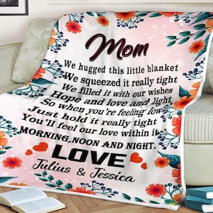 Cobertor de lã de flores personalizado para a mãe, cobertor personalizado do dia das mães, para minha mãe, esperança e amor e luz, cobertor com nome personalizado