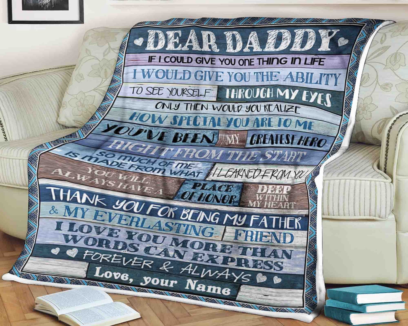 Personalized dear daddy Blanket Family blanket Birthday funny Etsy