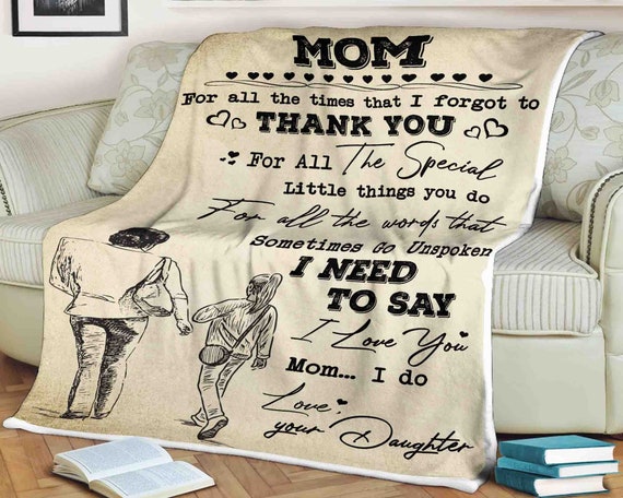 Gifts for Mom, Personalized Mom Blanket, Letter to Mom with Your Own  Finish, Gifts from Daughter Son - Stunning Gift Store