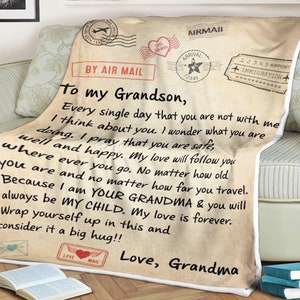 Carta manta para mi nieto pienso en ti mi amor es para siempre amor abuela regalo de aniversario para nieto regalo de navidad para familia