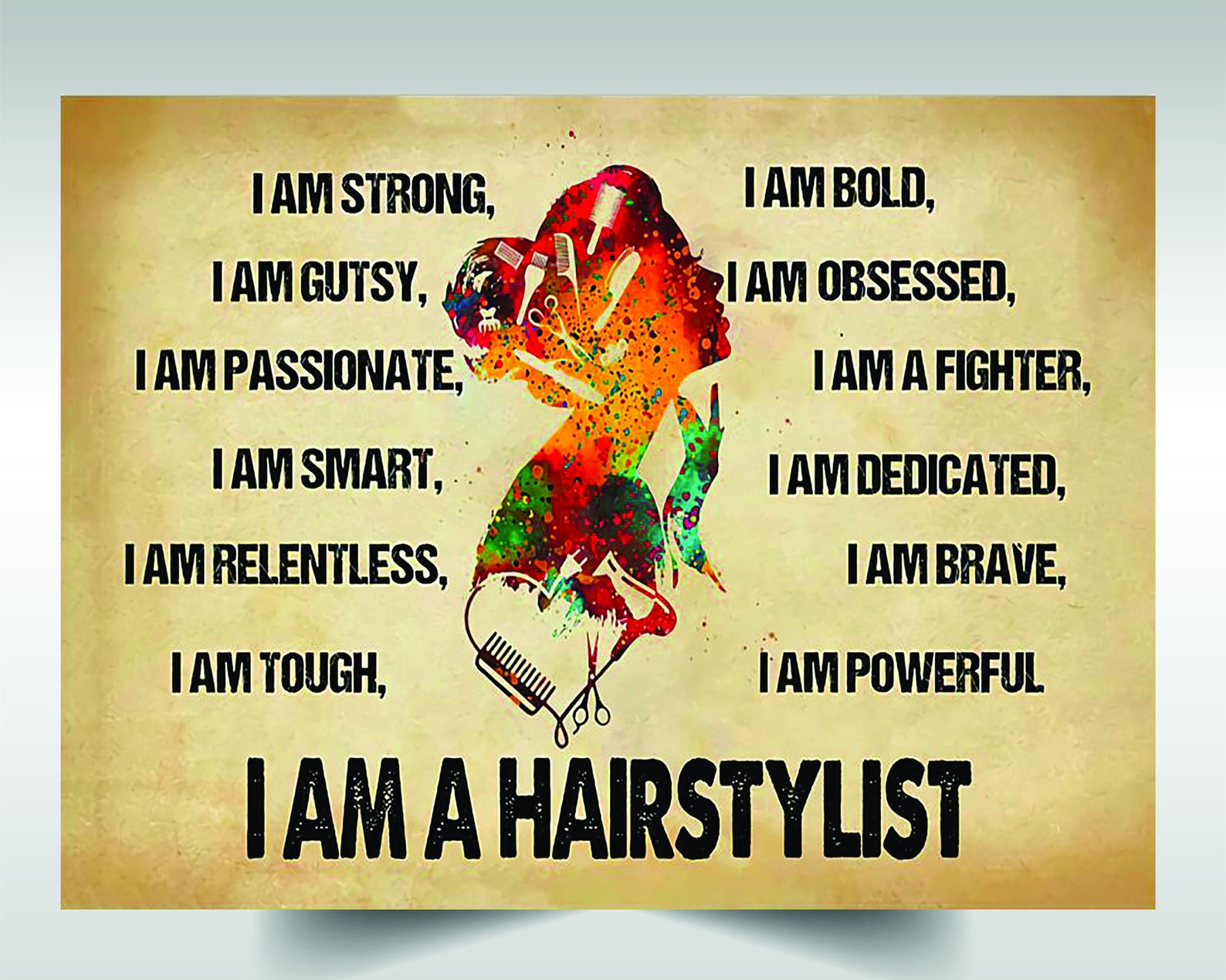 Hairstylist Canvas Poster ich bin stark gutsy leidenschaftlich Etsy