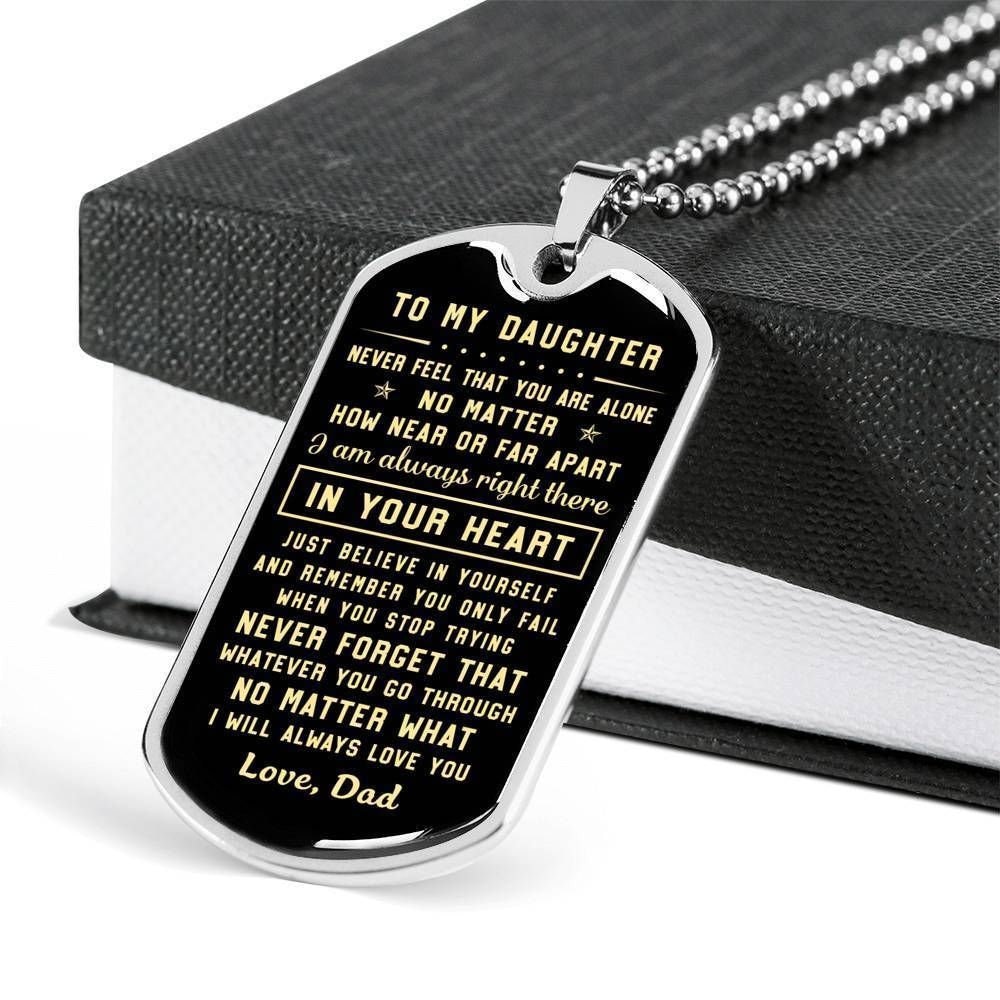 Family background dog tag necklace to my daughter, i will always love you love dad, mothers day gift, anniversary gift for daughter from dad