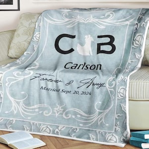 Due iniziali e data personalizzate, coperta nuziale, coperta nuziale personalizzata, regalo di nozze per coppia, regalo per il signor e la signora, regalo di nozze
