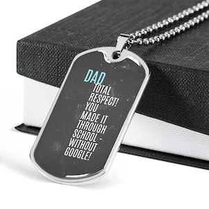 Family Black background dog tag necklace, dad total respect you made , father’s day gift, dog tag military necklace for dad, gift for dad