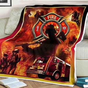 Fire Academy Graduation Gift, Gift for New Firefighter, Personalized Firefighter Blanket, Firefighter Gift for Him, Firefighter Gift for Her