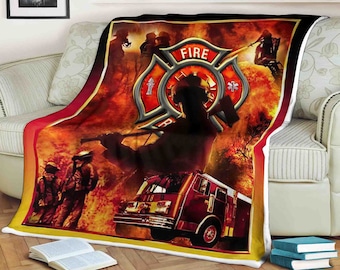 Regalo de graduación de la Academia de Bomberos, regalo para nuevos bomberos, manta de bombero personalizada, regalo de bombero para él, regalo de bombero para ella