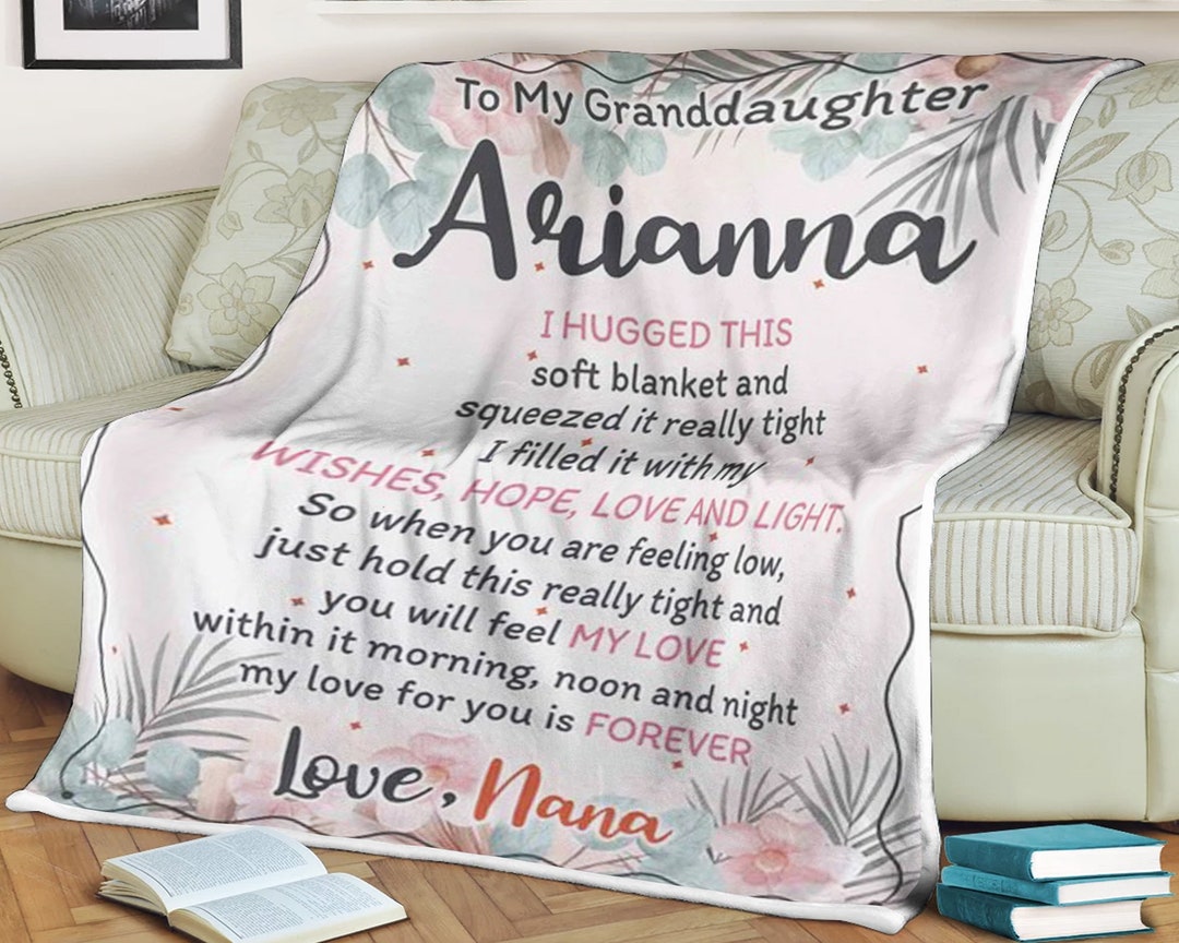 To My Granddaughter Blanket Custom Name Blanket Floral Style Blanket Grandpa Blanket Gift for Kids Blankets for Girls and Boys Etsy
