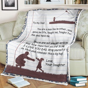 Personalized To My Dad Blanket From Daughter Daddy & Little Girl You Gave Me Life I Love You Dad Custom Name Gifts For Birthday