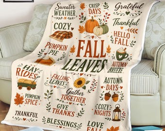 Herbstdecke, Kürbisdecke, Erntedankfestdecke, Kuscheldecke für den Herbst, Herbstdeko, Geschenkidee zum Erntedankfest, Herbstliche Wohndeko