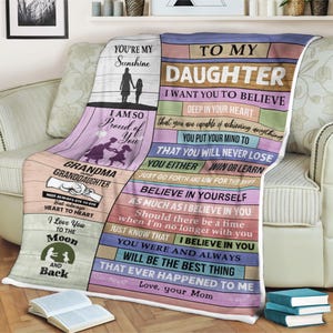 Wooden Background Fleece Blanket To My Daughter, You Are My Sunshine, love your mom, Family Blanket, Custom Name Blanket, Christmas Blanket