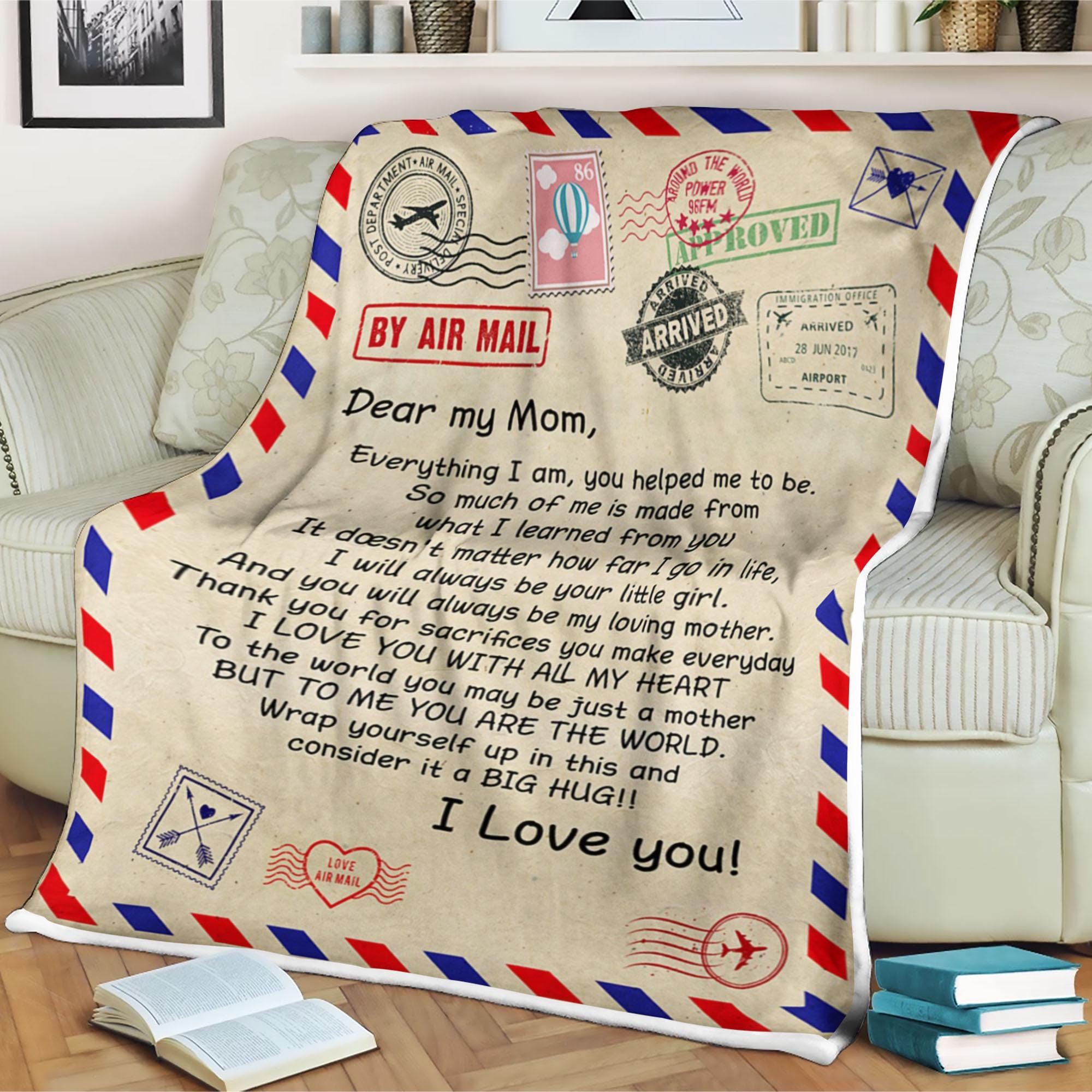 Regalo Per Mamma - Coperta Morbida In Flanella Con Messaggio D'Amore, 132x157 Cm, Festa Della Mamma