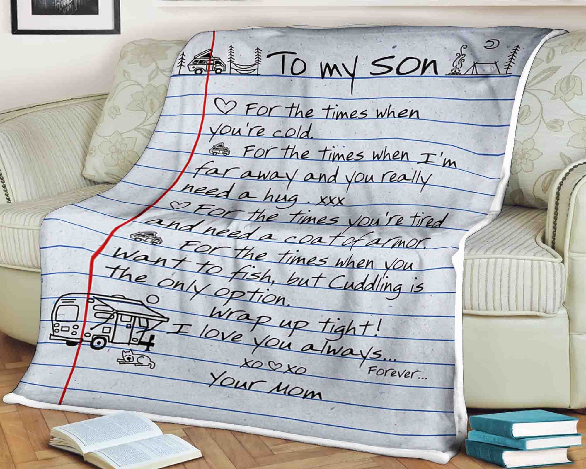 Personalized Letter blanket to my son for the times when Etsy