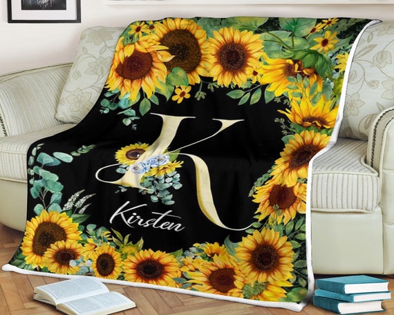 Personalized sunflower blankets sale