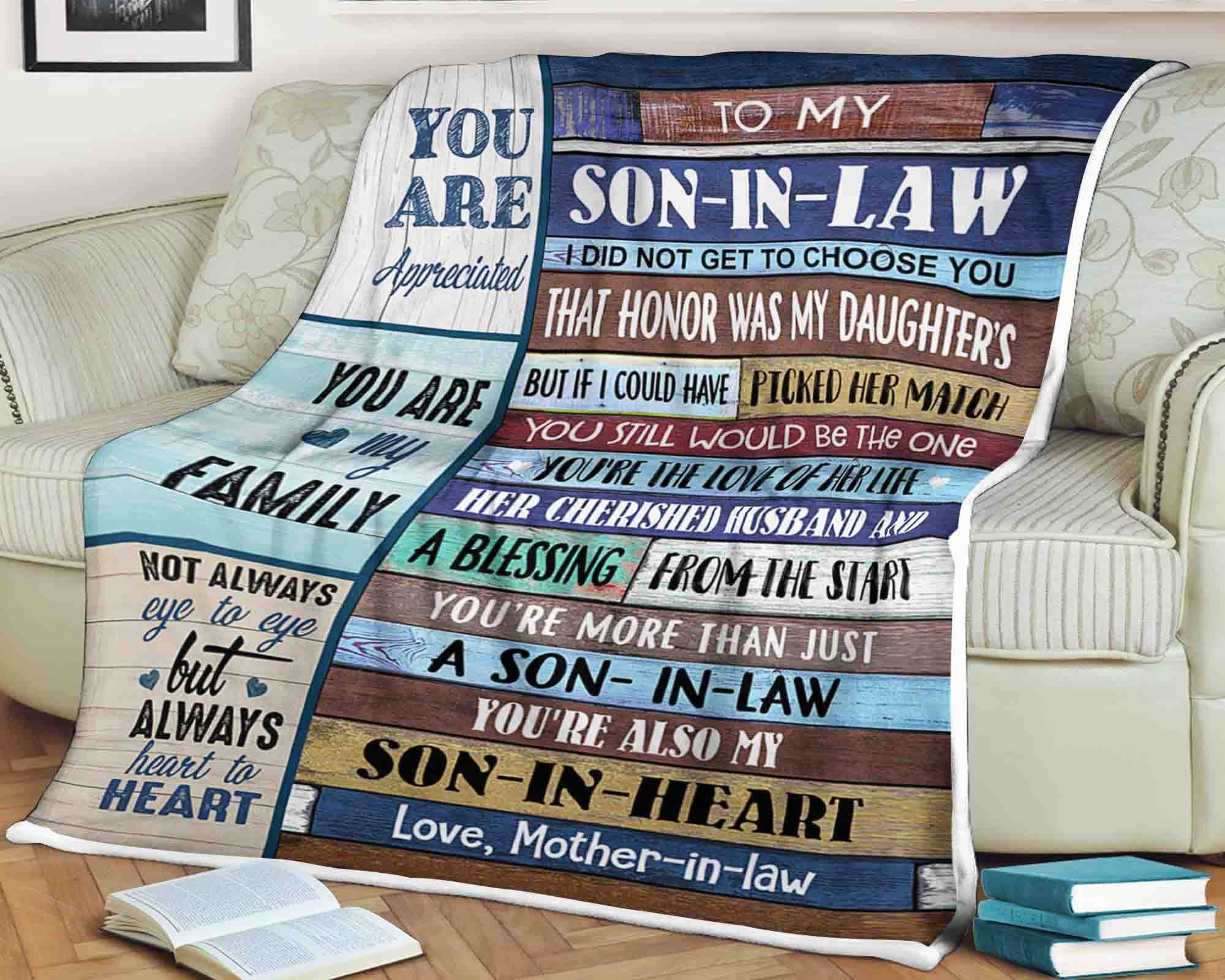 Family Blanket to My Son in Law I Did Not Get to Choose You That Honor Was My Daughter s My Family You Are Appreciated Love Mother in Law Etsy