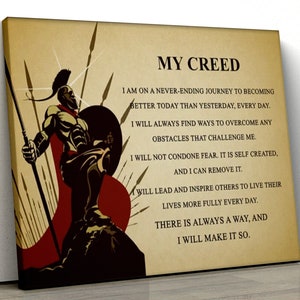 Spartan Warrior Poster Motivational Inspiration Quotes Poster My Creed