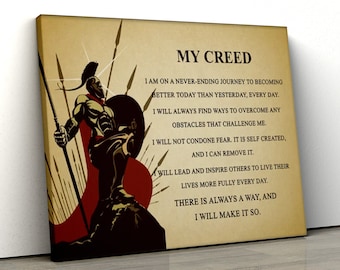Spartan Warrior Poster Motivational Inspiration Quotes Poster My Creed