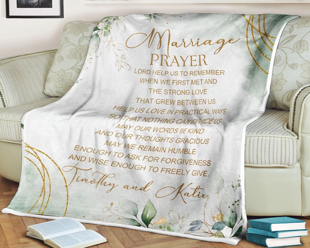 Flower Background Blanket Marriage Prayer Blanket, Gift for Engagement