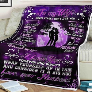 Moon tree blanket,to my wife,custom name blanket,anniversary blanket,Family blanket,blanket for couples,i love you forever,gift from husband
