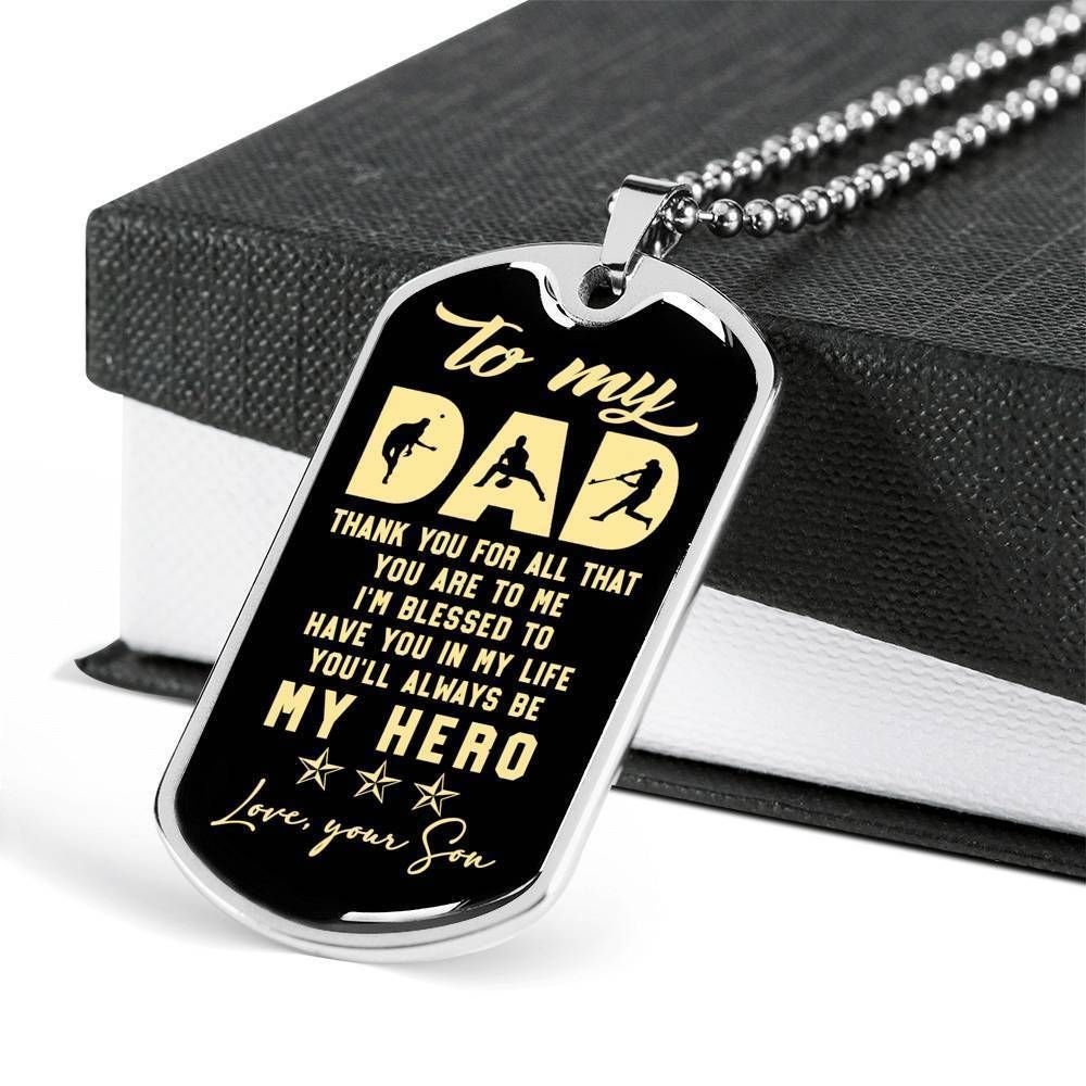 Stars dog tag to my dad thank you for all that you are to me, love your son, father’s day, gift for dad, dog tag military necklace for dad