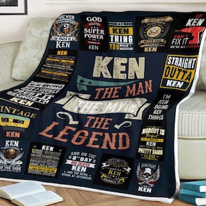 Personalized name blanket, blankets gift for boys, the man the myth the legend blanket, custom name blanket, gift for husband, boyfriend