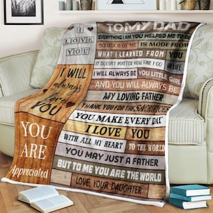To My Dad Blanket, Custom Blankets for Dad, Blanket for Dad, Dad Blanket, Family Blanket, Custom Name Blanket, Dad Gift Blanket