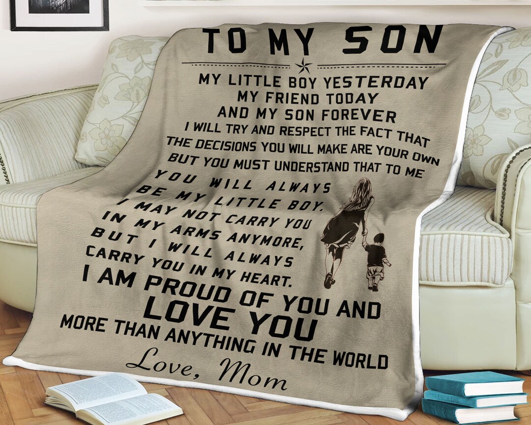 To My Son Blanket, Mother and Son Blanket, Family Blanket, Mom Fleece Blanket, Blanket for Sons