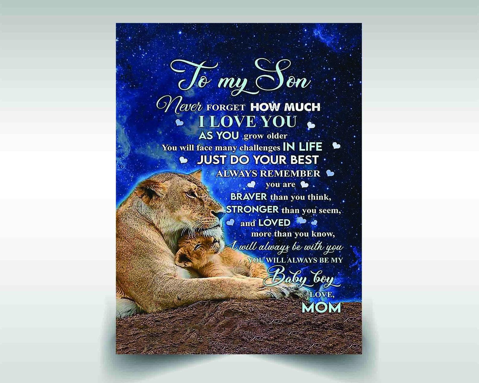 Lion Canvas Poster to My Son Never How Much I Love You Etsy