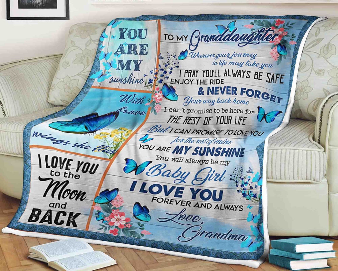 To My Granddaughter Blanket, Personalized Name Blanket, Grandma Blanket