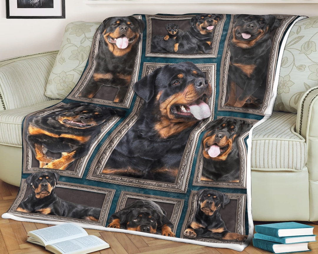 Rottweiler Cute Blanket Funny Fleece Blanket Etsy