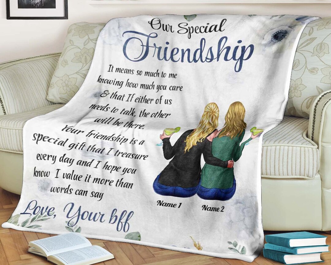 To My Bestie Custom Photo Collage Blanket, Personalized Gifts For