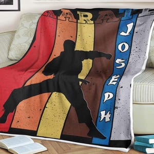 Karate blanket, martial arts blanket, karate teacher gift, karate lover gift, anniversary gifts, gifts father's day, gifts for son