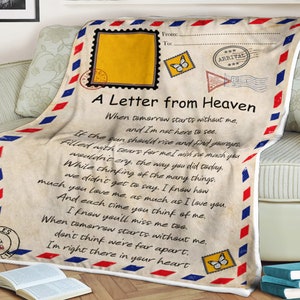 Manta con una carta del cielo, manta con nombre personalizado, manta para el recuerdo, manta familiar, manta para regalo