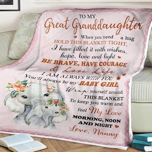 Elefantendecke für meine Urenkelin sei mutig hab Mut und liebe das Leben ich bin immer bei Dir be my baby girl love Nanny