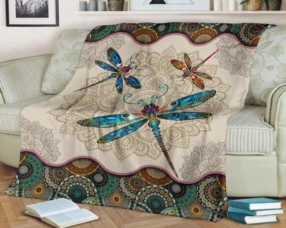 Dragonfly Blanket Gift for Dragonfly Lover Fleece Blanket Gift for Her Gift for Mom Gifts Kids O Adult Dragonfly Pattern Blanket Etsy Canada