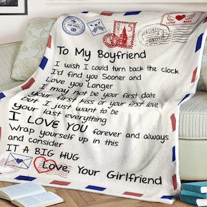Manta de fondo con carta para mi novio, amo a tu novia, regalos para novios, mantas personalizadas, regalos para novios, regalos de cumpleaños para hombres