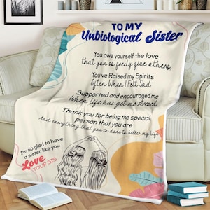 Manta para mejor amiga, manta para mi hermana no biológica, regalo de amistad, manta personalizada, manta con nombre, regalo para mejor amiga, manta de vellón