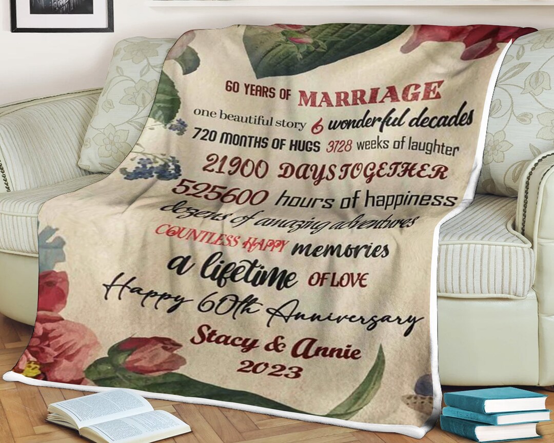 Flower Blanket, Happy 60th Anniversary, 60 Years of Marriage