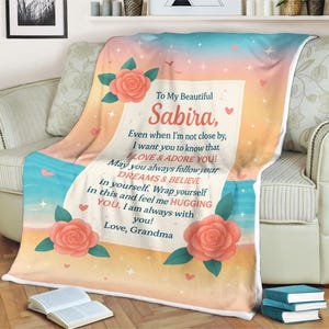 Für meine schöne Enkelin Decke, personalisiertes Geschenk von Oma, herzliche Umarmung Brief werfen, individuelle Name Fleece Decke