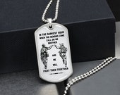 ★SENTIMENTS★ NO.495 SOLDIER TAG NECKLACE Soldier Dog Tag Necklace Silver Gold to My Daughter Deep in