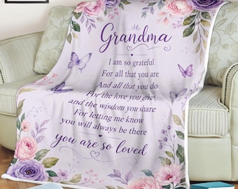Fleecedeken oma, cadeau voor oma van kleinkinderen, Moederdagcadeau, verjaardagscadeau, je bent zo geliefd, gezellige deken