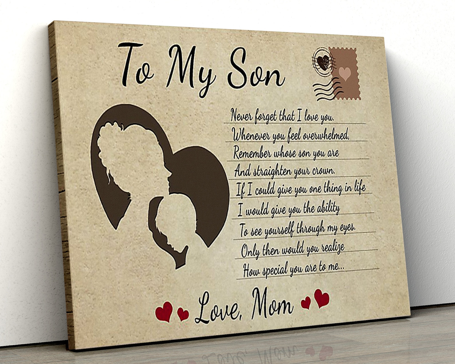 Letter Canvas Poster to My Son Never Forget That I Love You If I Could ...