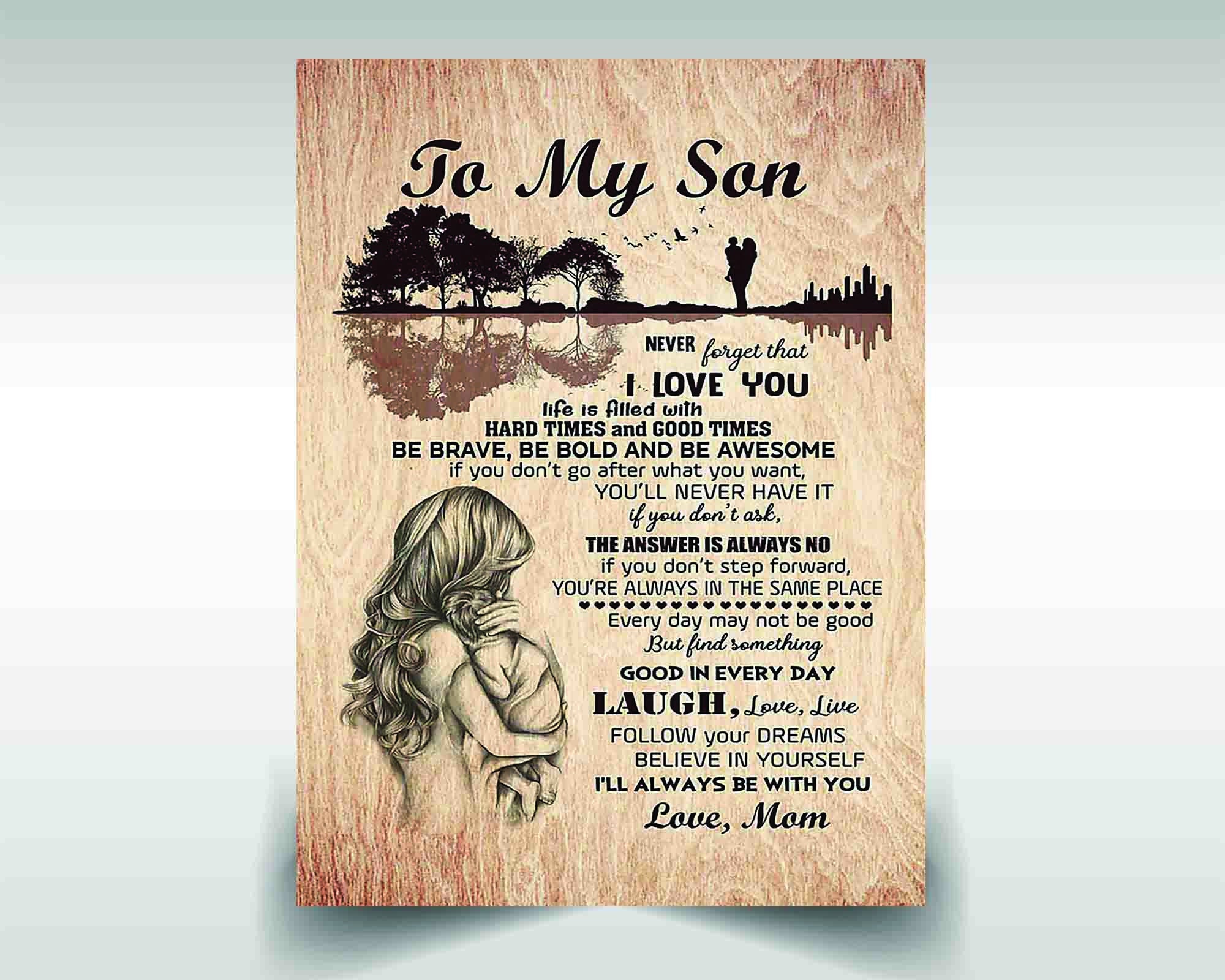 Family Tree Canvas Poster to My Son Never Forget That I Love You Laugh ...
