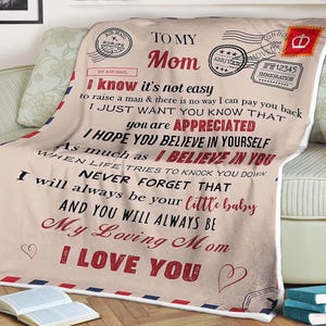 Carta cálida manta suave a mi mamá, siempre sé mi amorosa mamá te amo, regalo de aniversario de hija hijo, manta regalo cumpleaños