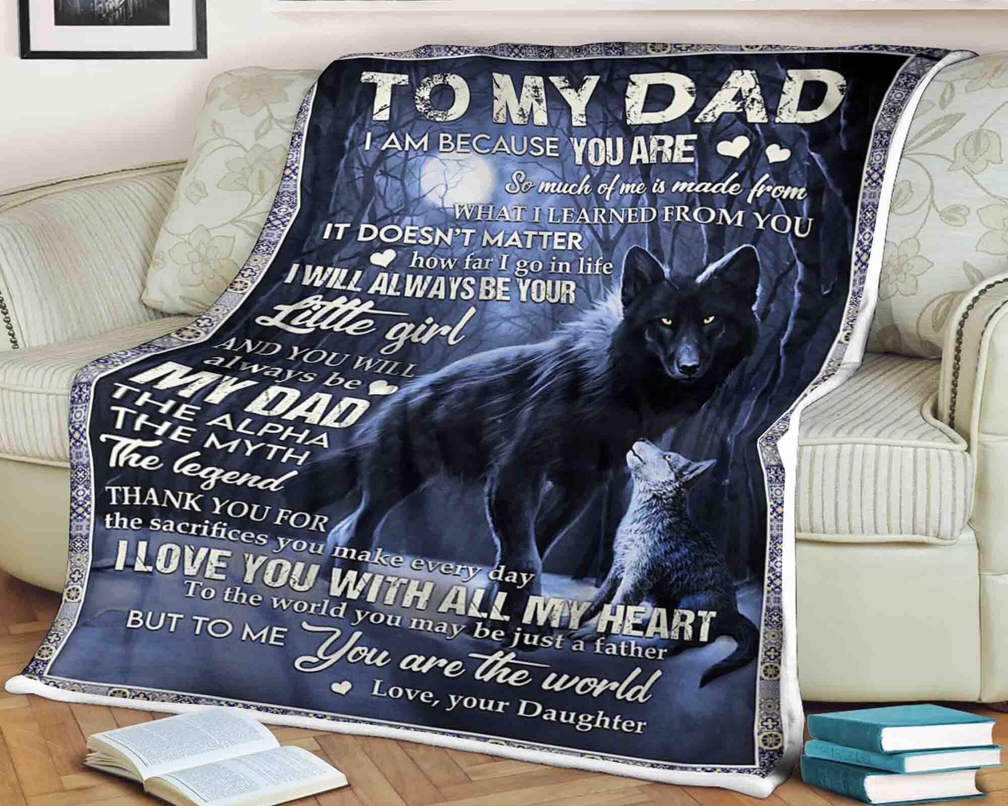 Personalized Wolf blanket to my dad i will always be your Etsy