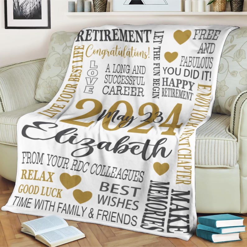 Retirement Gifts for Women Personalized Retirement Blanket Custom