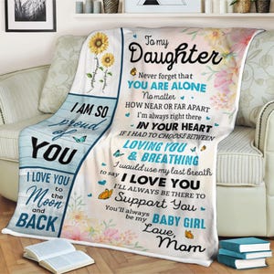Sunflower Blanket I Am So Proud Of You Daughter Fleece Blanket, To My Daughter Family Blanket, Custom Name Blanket, Christmas Blanket