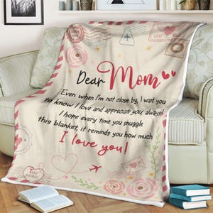 Cobertor de flor de carta, querida mãe, presente de dia das mães para a mãe, eu te amo e aprecio, isso te lembra o quanto eu te amo, cobertor de lã