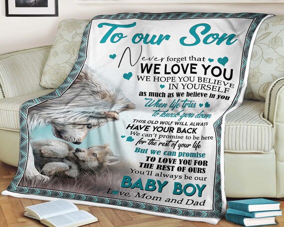 Wolf Blanket to Our Son Never Forget That We Love You We Hope You Believe in Yourself You ll Always Be Our Baby Boy Love Mom and Dad Etsy Canada