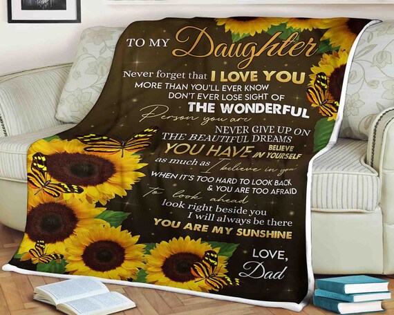 Butterfly sunflower blanket to my niece never forget that i love you in the worl 