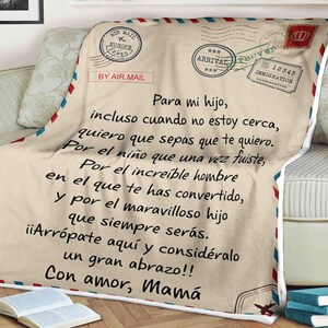Carta cobertor para meu filho, mesmo quando não estou perto do incrível homem enel que você cobriu um gran abrazo com amor mamãe